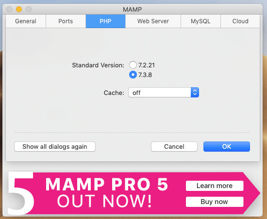 MAMPのPHPの設定